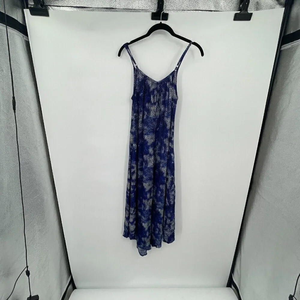 Socialite Womens Jumpsuit XS Sleeveless Blue Stretchy Multi Color V Neck Pleated